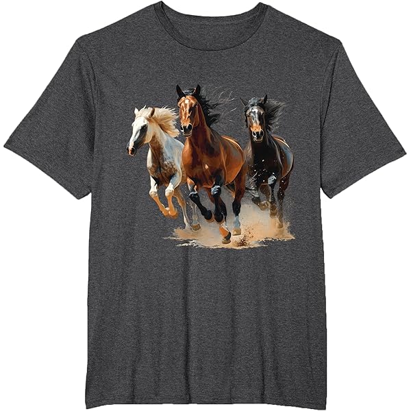 LAOLIUSN Men's Horse T Shirt Summer Short Sleeve Tees Tops Animal